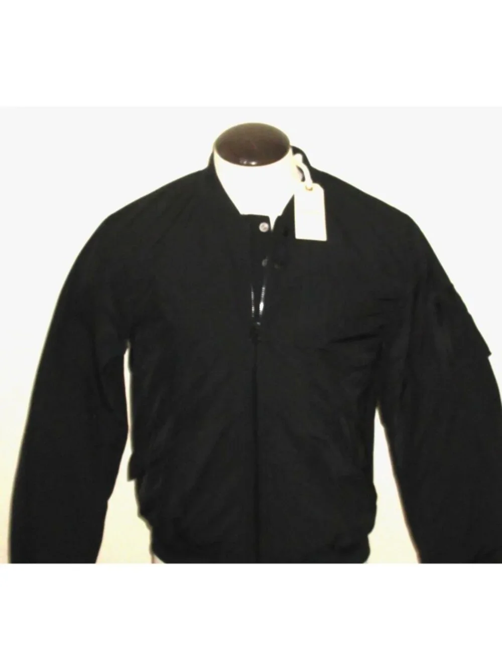 OOBE Brand Men's Full Zipper Modern Vintage Black Flight Jacket Size Medium NWT